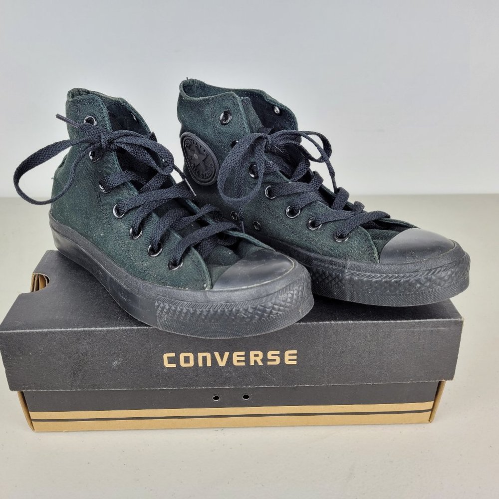 NEW Converse Chuck Taylor Classic Hi Top Black Sneakers Women's 7 Men's …